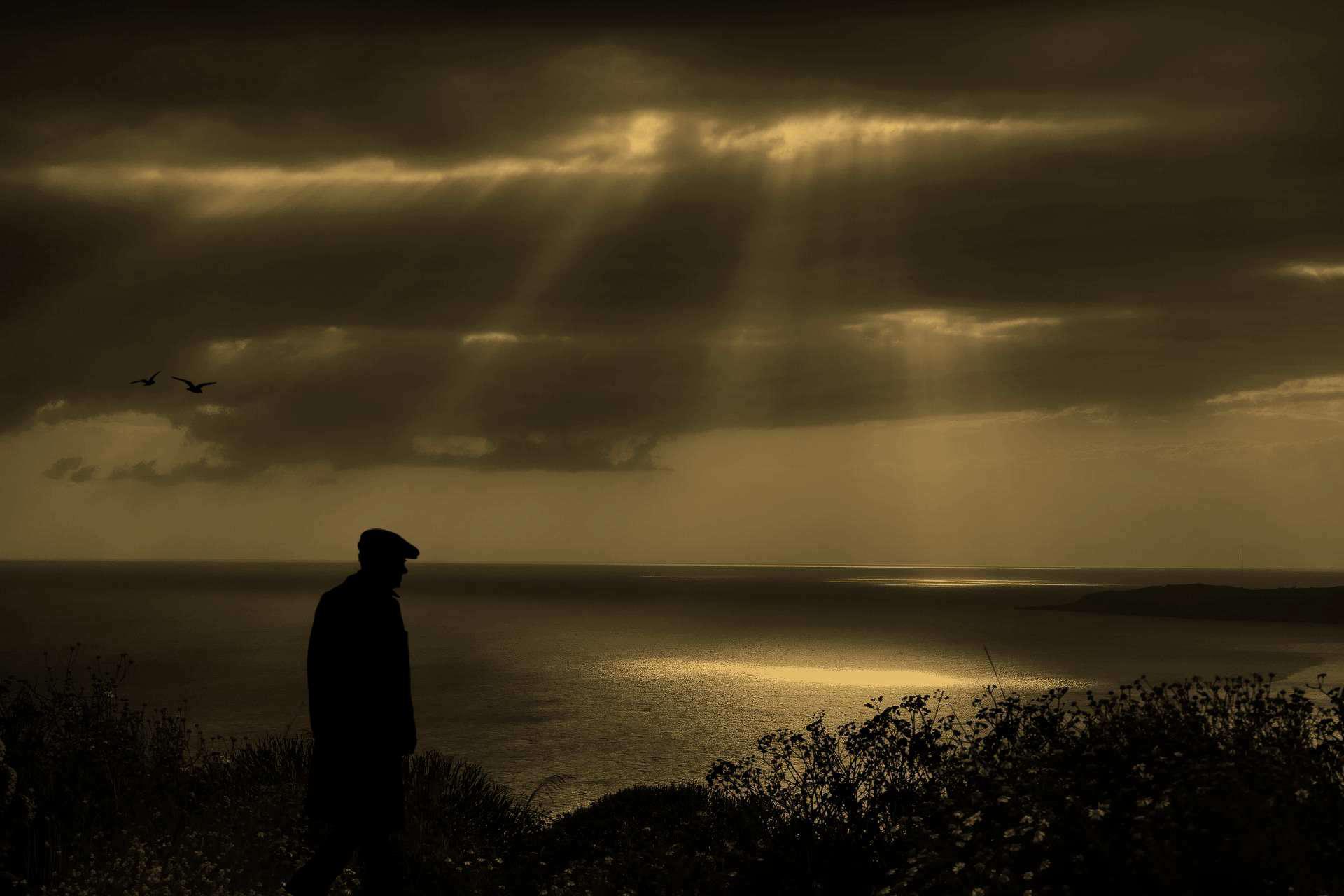 man alone